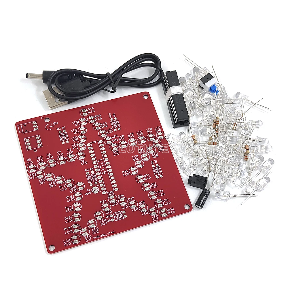 Colorful Dazzling LED Pentagram RGB Flow Lights DIY Electronic Kit 51 Microcontroller 5V Electronic Component Soldering Assembly view 3