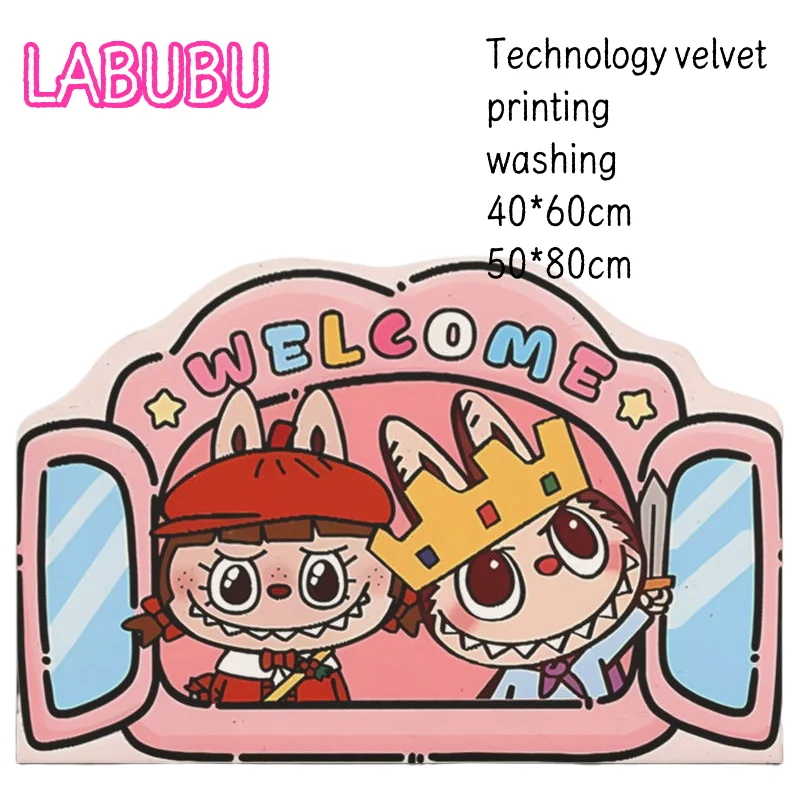 New Labubu cartoon bathroom floor mat cute Labubu cloth floor mat bathroom water absorbing and anti slip quick drying foot mat