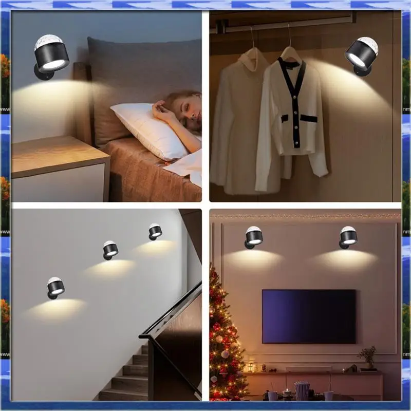 LJL Bedroom Ambient Night Lights 3 Colors Adjustable LED Wall Lamp For Bedroom White