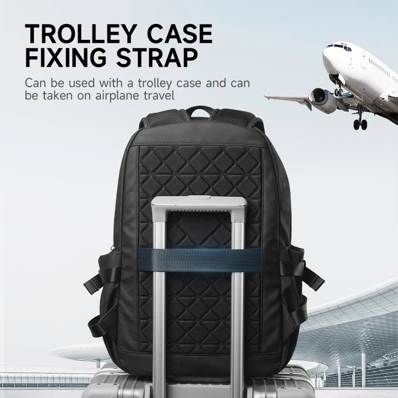 Septwolves Black Large Lapacity 16 Inch Laptop Backpack Man Women Leisure Business Waterproof PVC Leather School Bag Rucksack