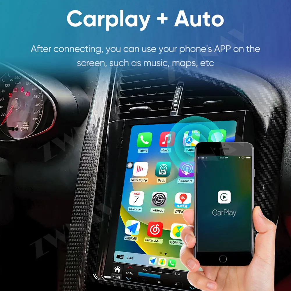 

9,7-дюймовый HD сенсорный экран для Audi R8 2007-2015, автомобильный радиоприемник, стерео GPS-навигация, автомобильный мультимедийный Carplay, Android 14, головное устройство