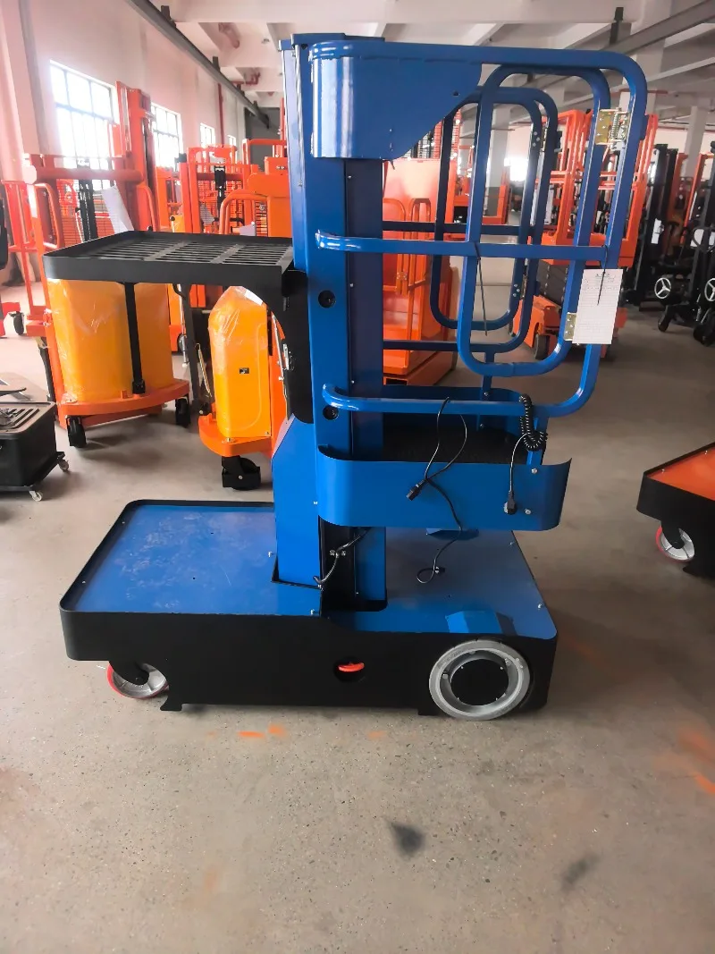 YG Mini Aerial Order Picker Full Electric 300kg Load 3/4m Lifting Height Warehouse Aerial Work Picking Platform