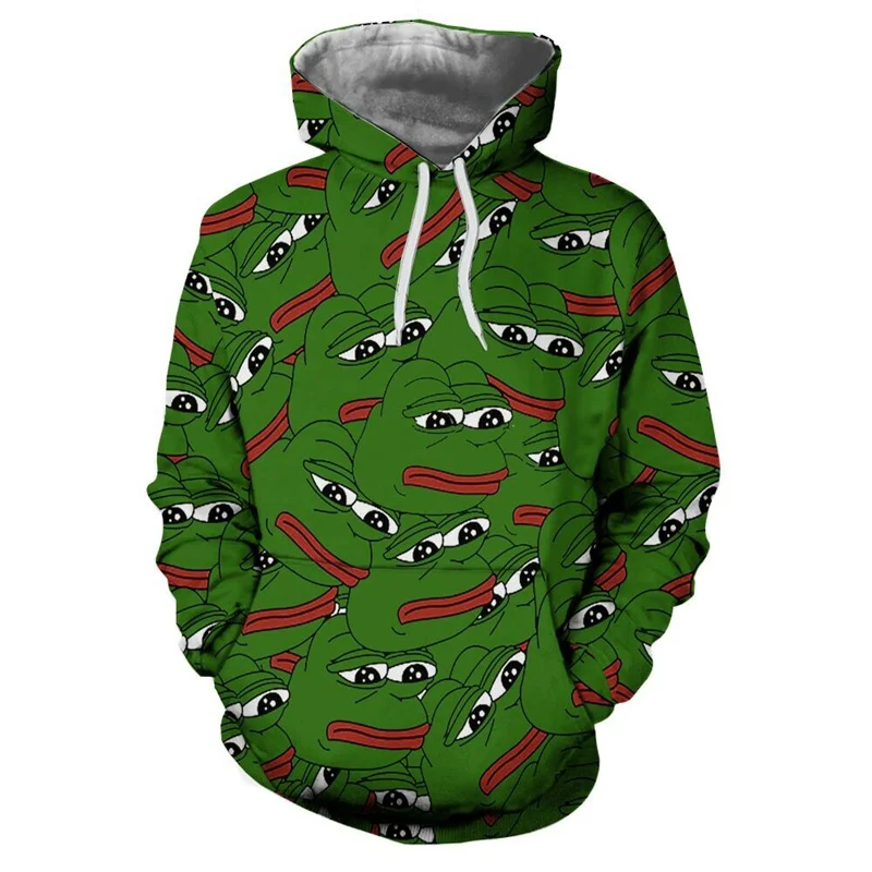 Pulls à capuche College animaux pour hommes et femmes, Sad Frog, 3D, PVD, Y-Y-Sweaters