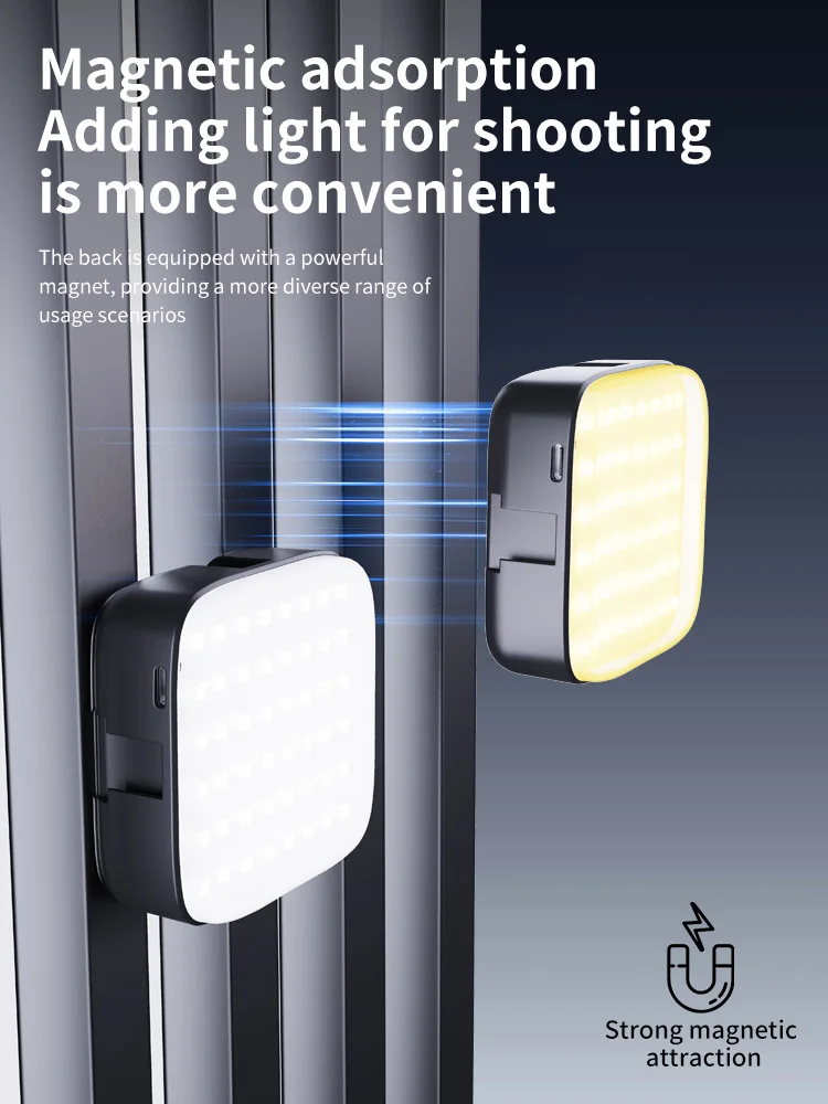 إضاءة مؤتمرات الفيديو المحمولة RGB LED مع مشبك قابل لإعادة الشحن بقدرة 2200 مللي أمبير في الساعة للهاتف والكاميرا والكمبيوتر المحمول وأجهزة iPad ومدونة الفيديو