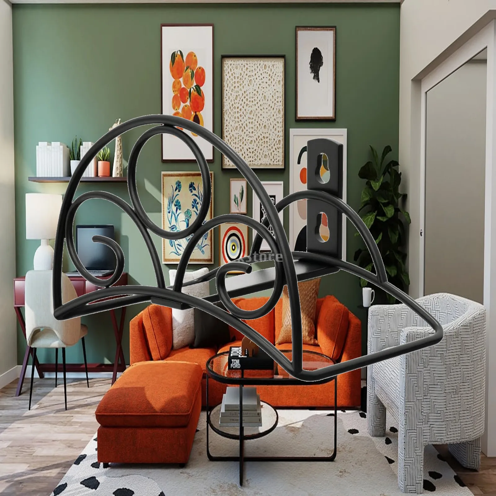 metal-hose-rack-with-scrollwork-decorative-wall-mounted-hose-holder-organizer-easy-install-hardware-space-saving-for-gardeners