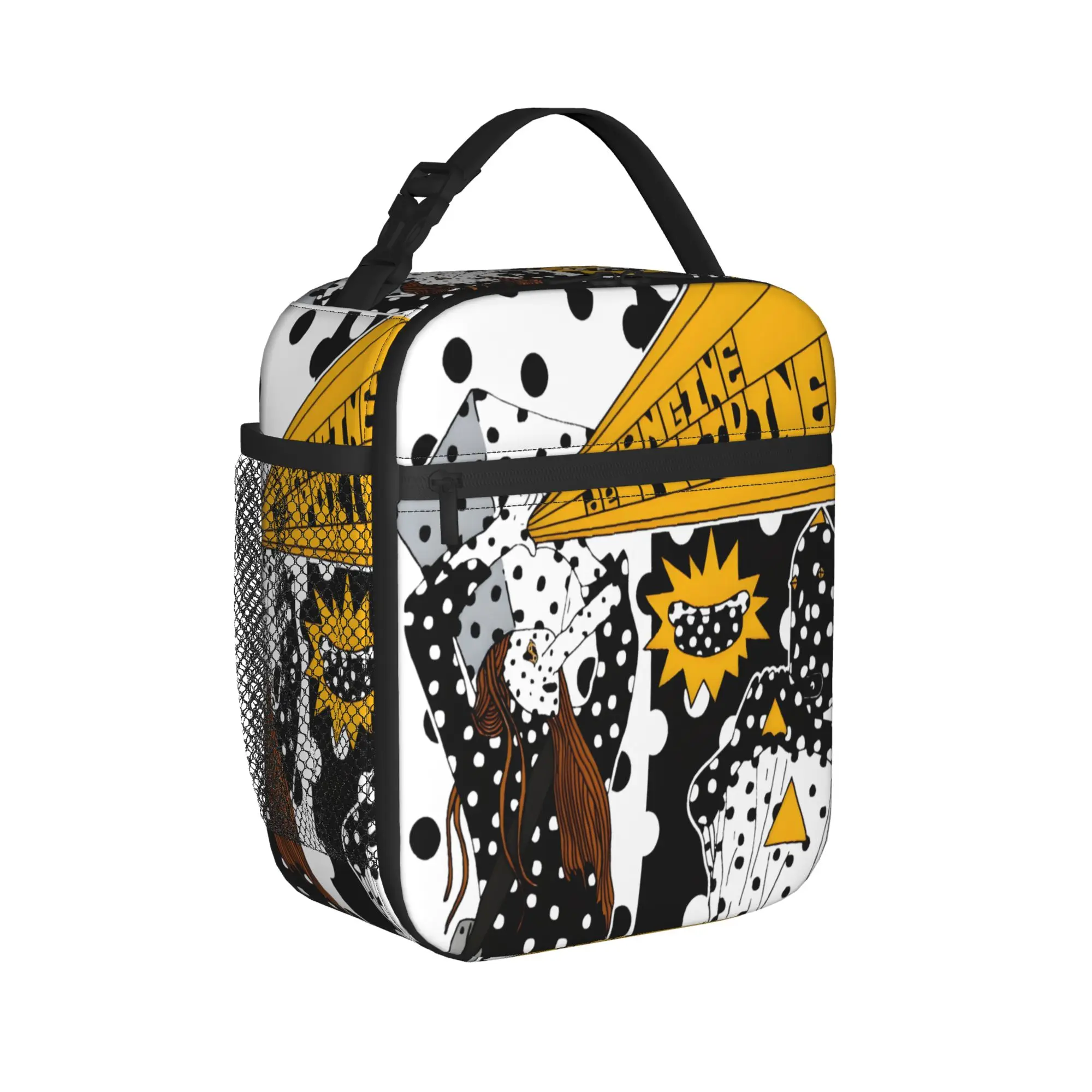 

Angine De Poitrine Band Lunch Bag Lunch Box For Women Outdoor Picnic Portable Cooler Bag Oxford Thermal Tote Handbags