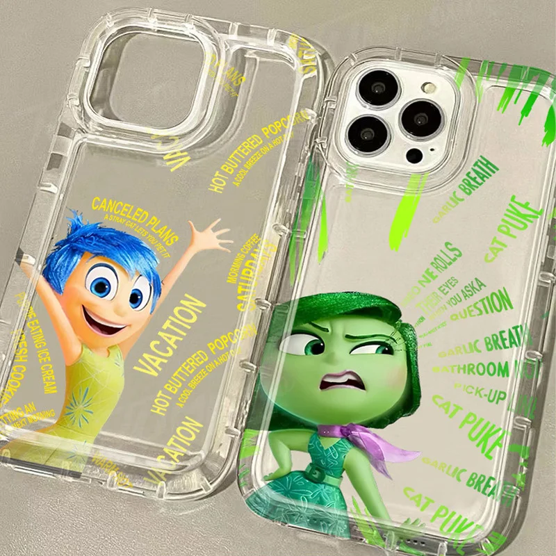 Disneys Anime Inside Out 2 Clear Case for IPhone 16 15 14 13 12 11 Pro Max 14 15 7 8 Plus XS Max SE2020 Airbag Shockproof Cover