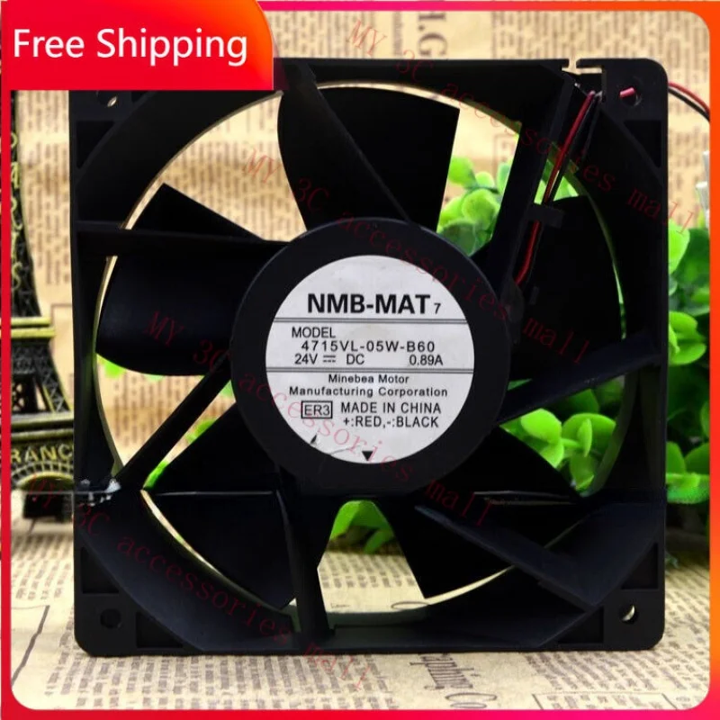 1pc FOR NMB 4715VL-05W-B60 24V 0.89A 12038 12cm 2-wire Inverter Cooling Fan