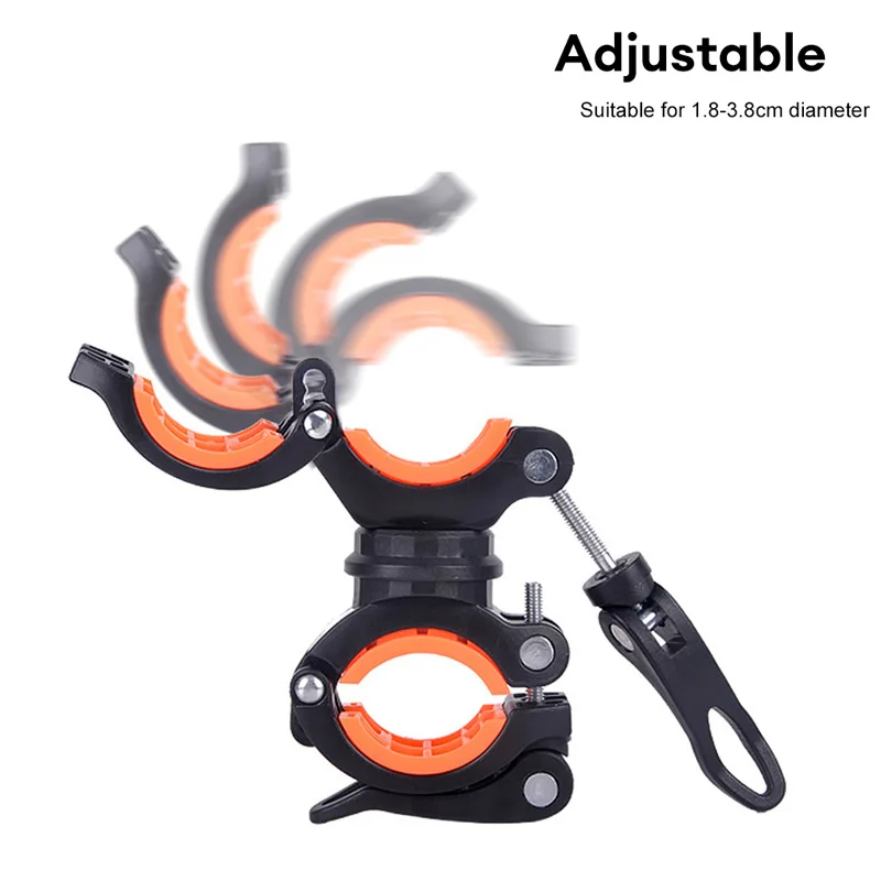 2023 Bicycle Light Bracket Bike Lamp Holder LED Torch Headlight Pump Stand Quick Release Mount 360 Degree Rotatable