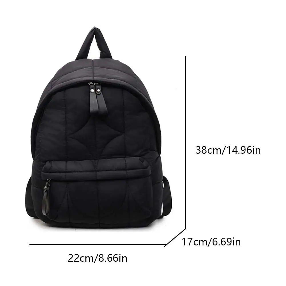 حقيبة ظهر لتخزين الكتب والسفر بلون سادة للرجال والنساء، حقيبة كمبيوتر محمول خفيفة الوزن مبطنة بالقطن مع حزام قابل للتعديل #4