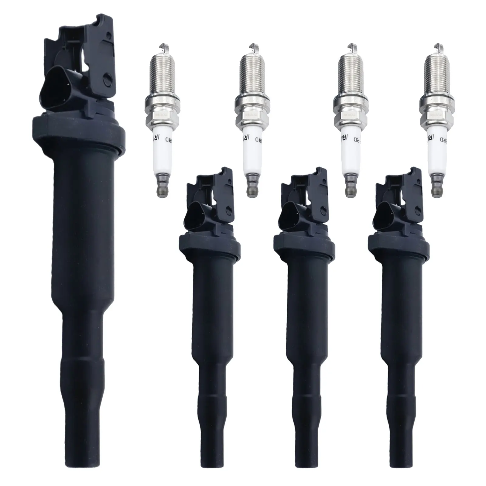 4pcs Coil Set For BMW E87 116i E82 120i F15 X5 X6 750Li F02 F10 550i Mini R56 R55 Clubman Ignition Coil & Spark Plug Pack UF592