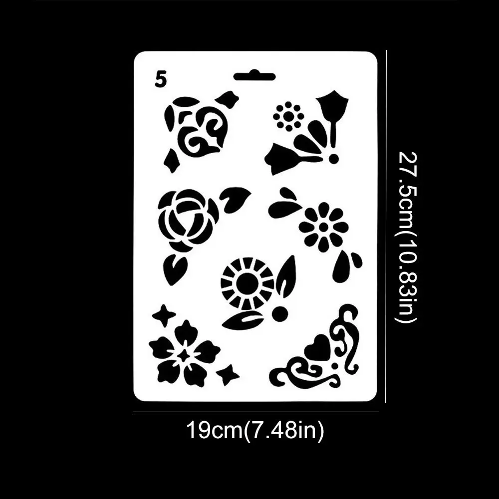 قوالب طلاء الوجه القابلة لإعادة الاستخدام، لوحة يدوية مجوفة يمكنك صنعها بنفسك، استنسل طلاء فني للجسم، أدوات مكياج الوشم سهلة الاستخدام #5