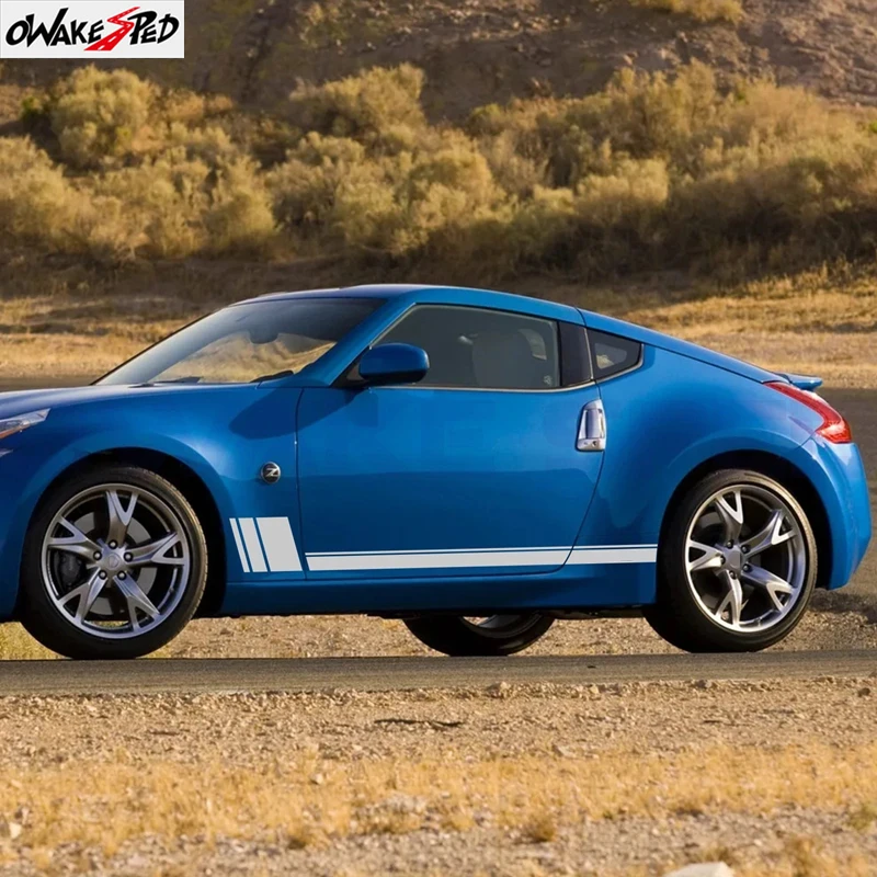 Car Body Door Side Trim Sticker Couple Accessory Kit DIY Your Text Vinyl Decal for Nissan 370Z Racing Sport Stripest