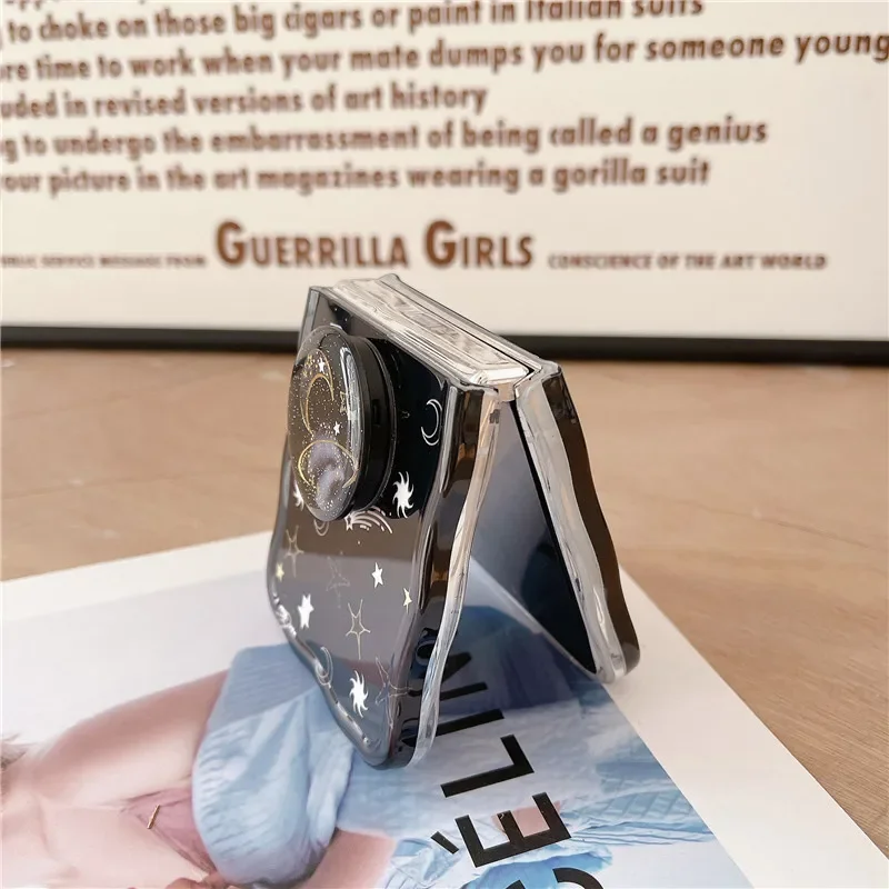 Funda trasera para Samsung Galaxy Z Flip 5, carcasa a prueba de golpes, brazalete de estrella, onda IMD, Z Flip5, ZFlip5