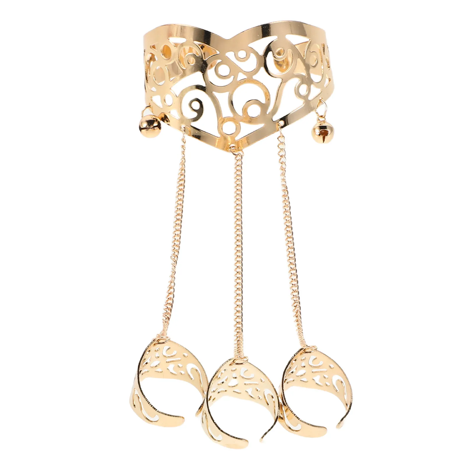 Boho Wedding Hand Chain Ring Bracelet Combo Vintage Heart Rose Floral Open Cuff Adjustable Alloy Finger Jewelry Boho Hand