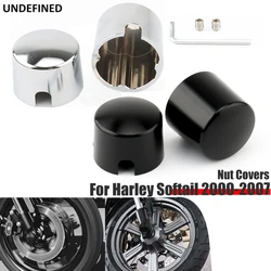 Axle Cap Rear Axle Nut Cover For Harley Softail Heritage Classic FXST FLST Night Train 2000-2007 Fat Boy Motorcycle Chrome Black