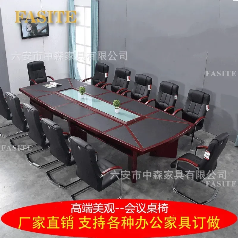For Office Large Oval Conference Table Painted Veneer Meeting Desk Long Negotiation Table Modern Business Furniture