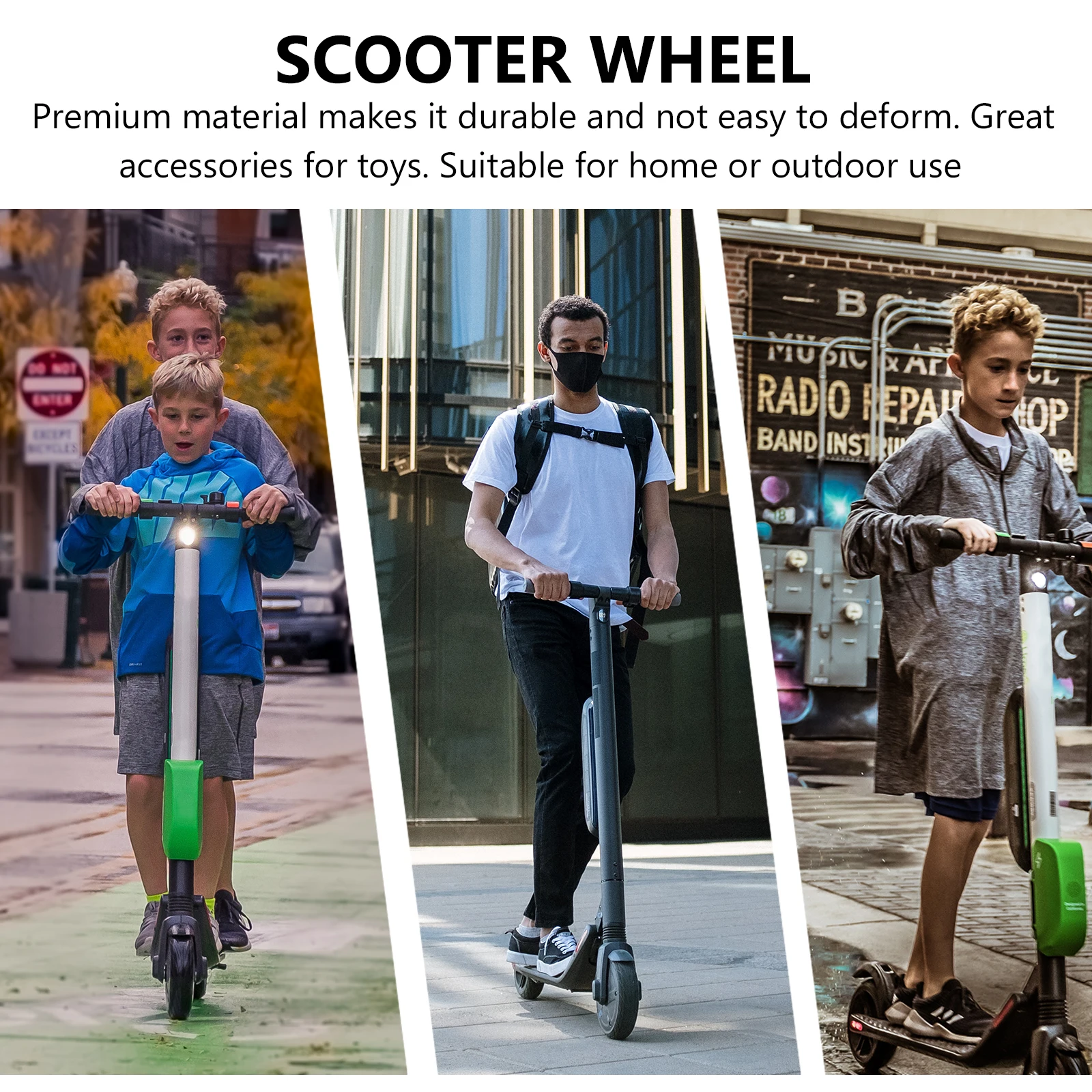 

2pcs High Elastic PU Scooter Wheels Light Up Accessories Skateboard Concrete Roads Wear Resistance Stable Replacement
