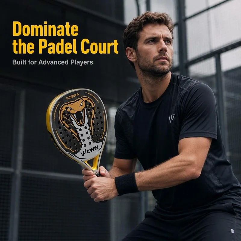 24K Senior Padel-Schläger, professioneller Schläger aus Kohlefaser mit weicher EVA-Oberfläche, inklusive Padel-Tasche für Männer und Frauen, Trainingszubehör – Detail 3
