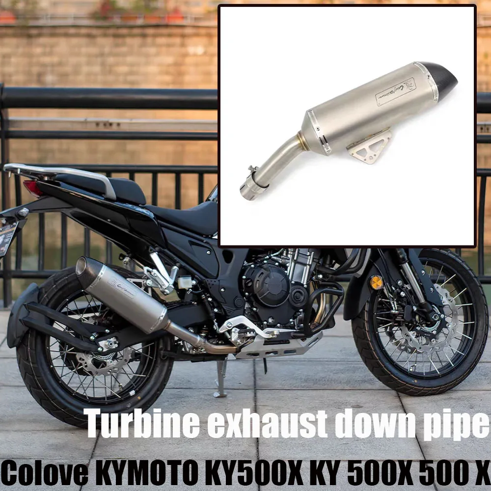 

KY500X Dedicated Turbo Exhaust Down Pipe Moto Silencer With Muffler For Colove KYMOTO KY500X KY 500X 500 X