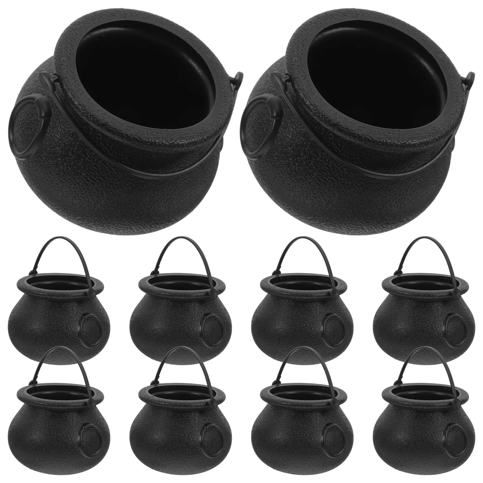 

12Pcs Cauldron Candy Buckets Halloween Party Decor Plastic Treat Holders Spooky Design Halloween Candy Holder
