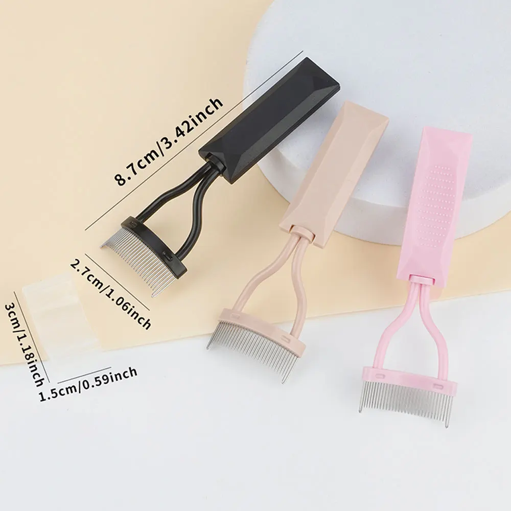 1PCS Curved Ultra Fine Steel Tooth Brow & Lash Comb, Dense Teeth Professional Eyelash Shaping Brush