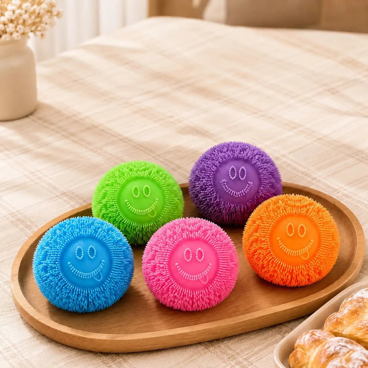 Adult Desktop Squeeze Ball, Fuzzy Slow Rebound Sensory Decor, Anxiety Relief Focus Toy, Office Ornament Party Favor Gift