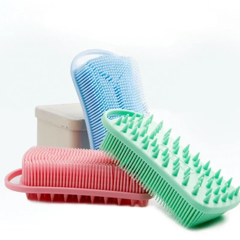 

Silicone Body Scrubber Soft Silicone Scalp Massager Shampoo Brush Double-Sided Body Brush Foam Great Deep Cleansing