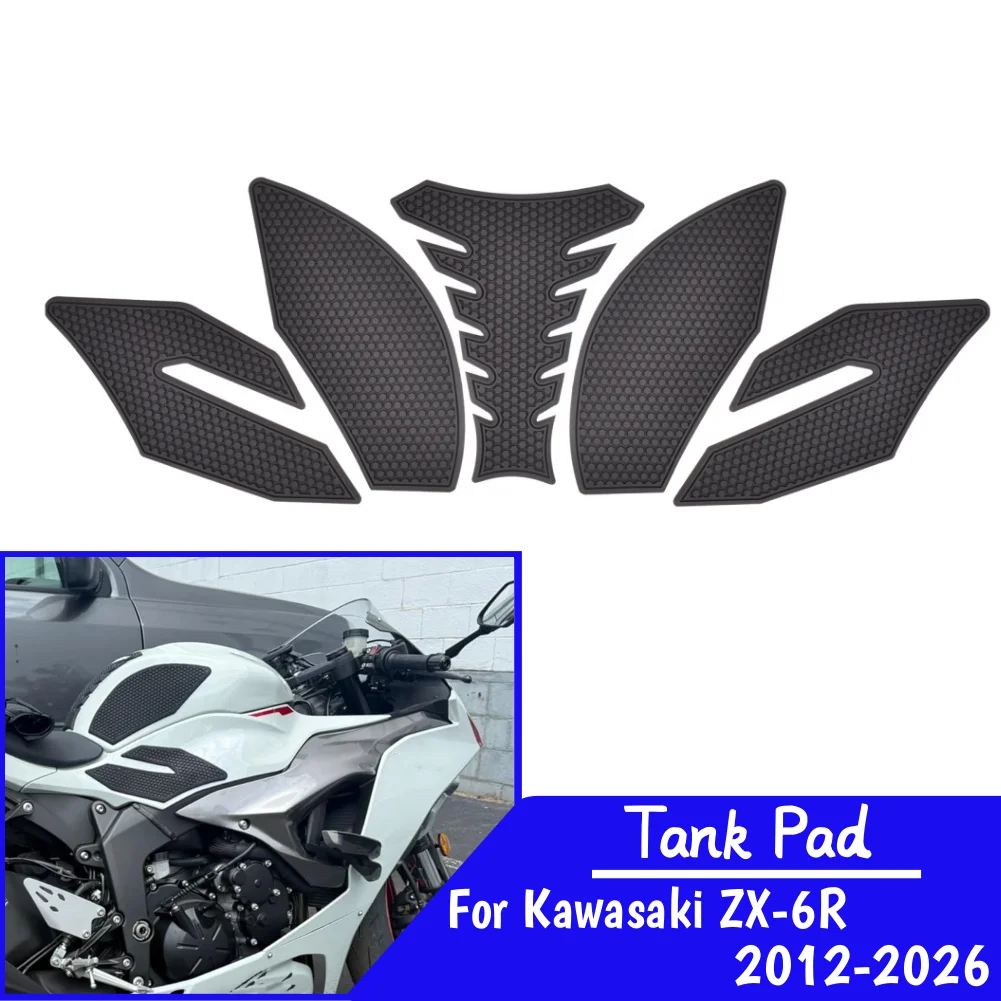 For Kawasaki ZX-6R 2012-2026 2025 2024 ZX 6R ZX6R Tank Pad Stickers Gas Protector Motorcycle Kit Knee Protection Sticker Decals
