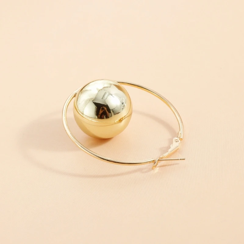  Creative Hoop Earring Alloy Texture Geometric Earrings Unique Ear Jewelry