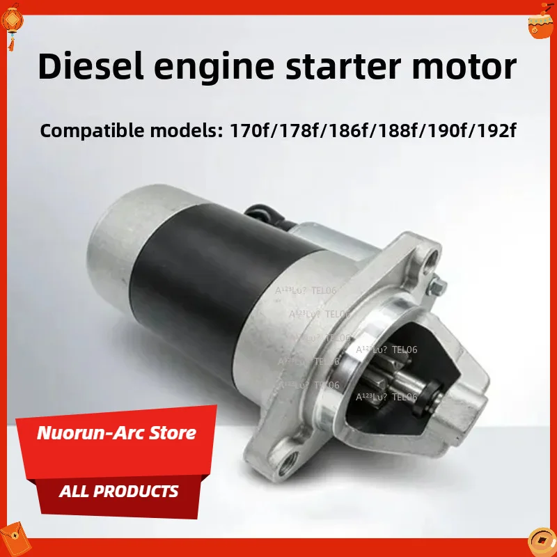 Diesel Generator Electric Starter Motor Fit 170F 192F Clockwise Rotation Cultivator Engine Start