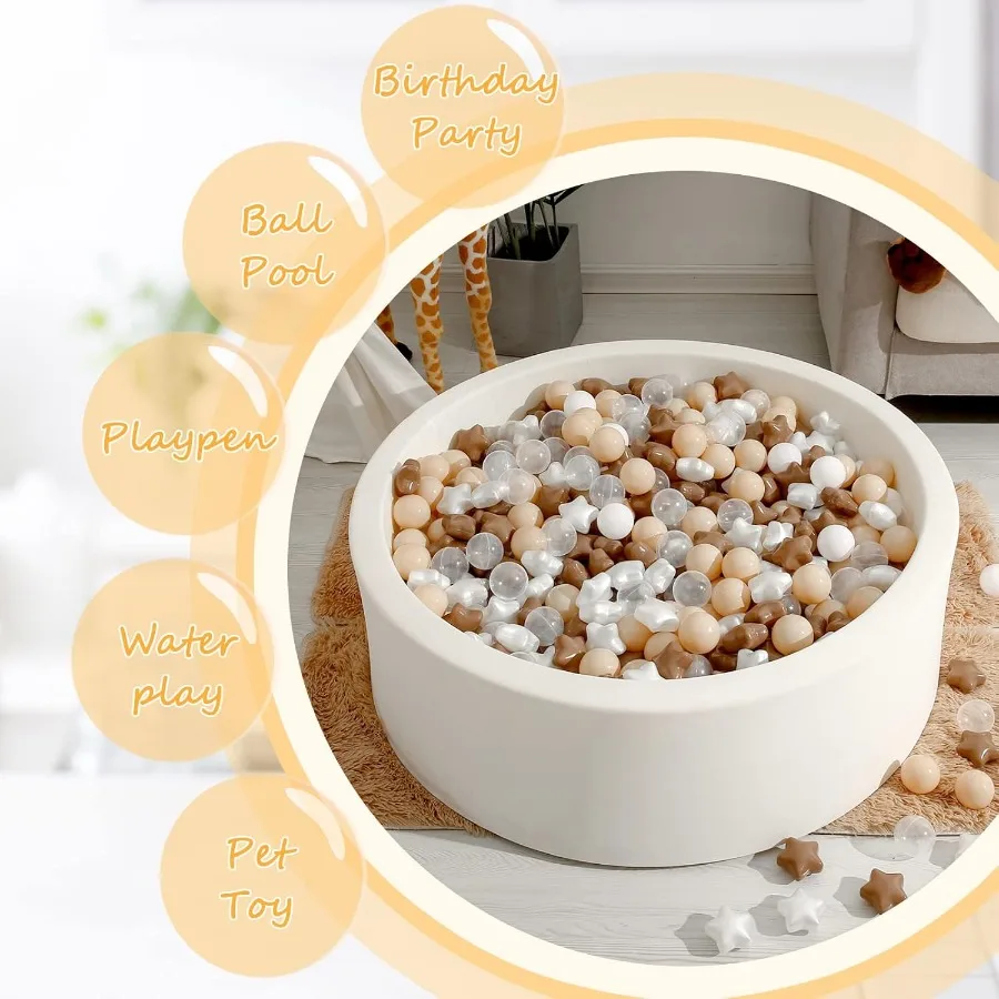 Bolas de plástico con estrellas de 3,15 pulgadas y bola de 2,36 pulgadas para bebés, parque infantil, piscina, bolas de juego para cachorros, 100 Uds.