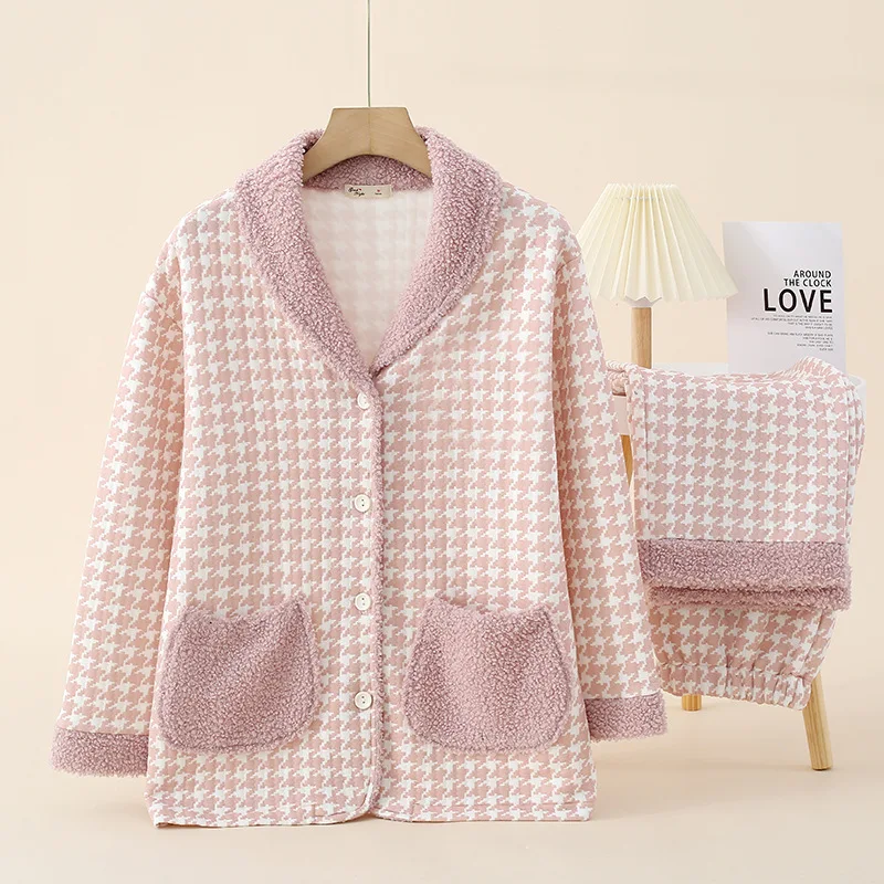 

Women's Clothing Pajamas Winter Keep Warm Comfortable At Home Outdoors Sleep Leisure Long Sleeves Pants Suit Exquisite Fashion