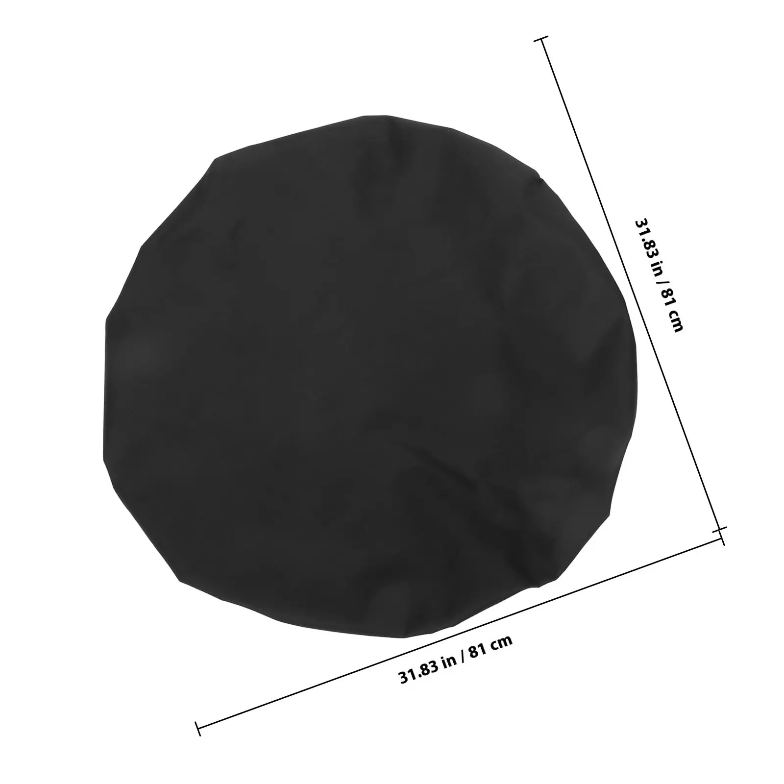 Fire Pit Cover Round 32 Inch Waterproof Weather Resistant 600D Oxford Fabric Elastic Hem for Built-in Fire Pits