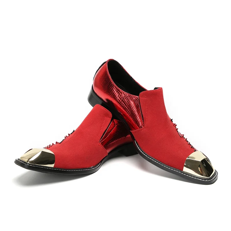 BOARD Frühling Herbst Schuhe für Männer Metalle Hut Quadratischer Kopf Kommerzielle Angelegenheiten Sozialisieren RUHLEDER Hochzeit Herrenschuhe – Detail 3