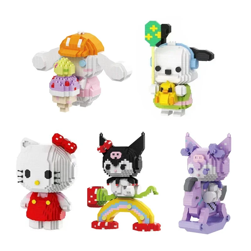 

Sanrio Diamond Building Block Hello Kitty Kuromi Cinnamoroll Pochacco Assembled Model Mini Brick Figures Toys For Kids Gift