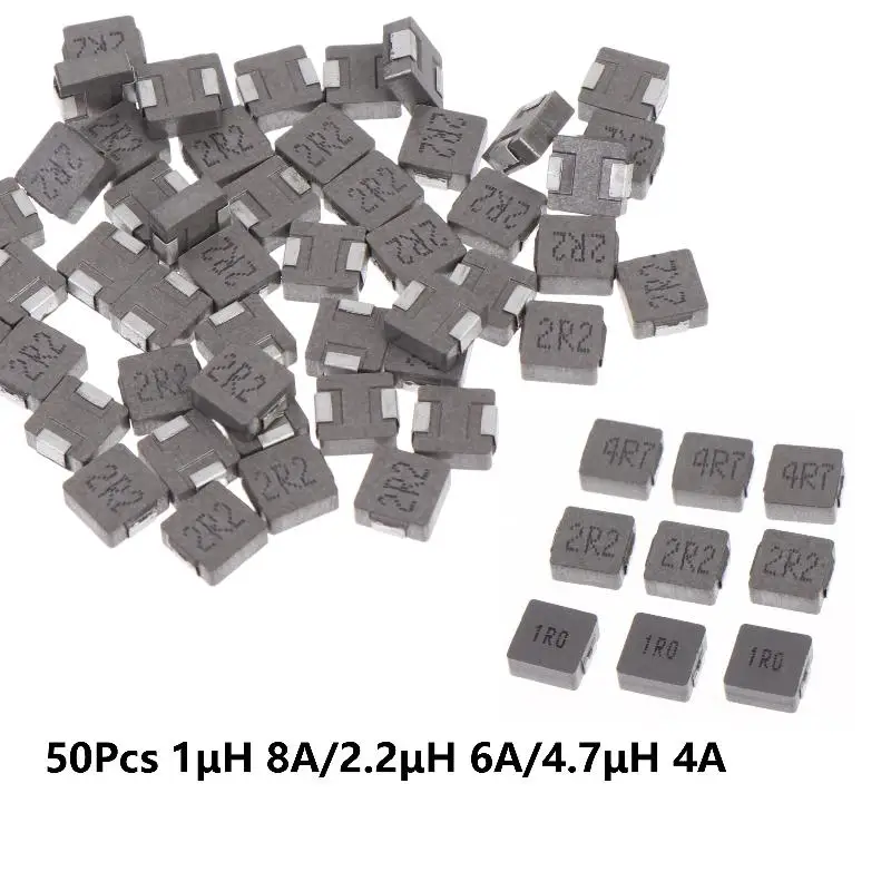 SMD Inductor 50Pcs High Current Integrated Mold 1uH 2.2uH 4.7uH for Security Camera Circuit Maintenance