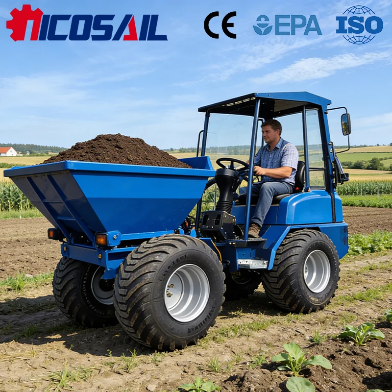 

Nicosail D130 Compact Tipper Dumper 1560kg Net Weight CE Approved Stable for Construction Farm Use