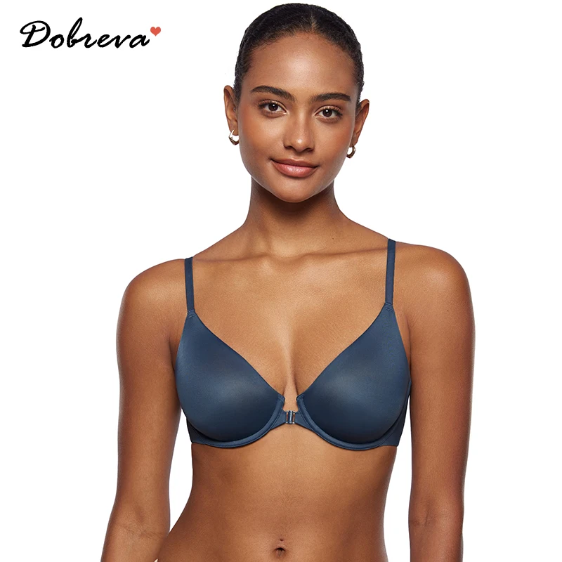 Women's Mesh Front Closure Bras Demi Plunge Supportive Comfortable Seamless Underwire Unlined Sheer Bras