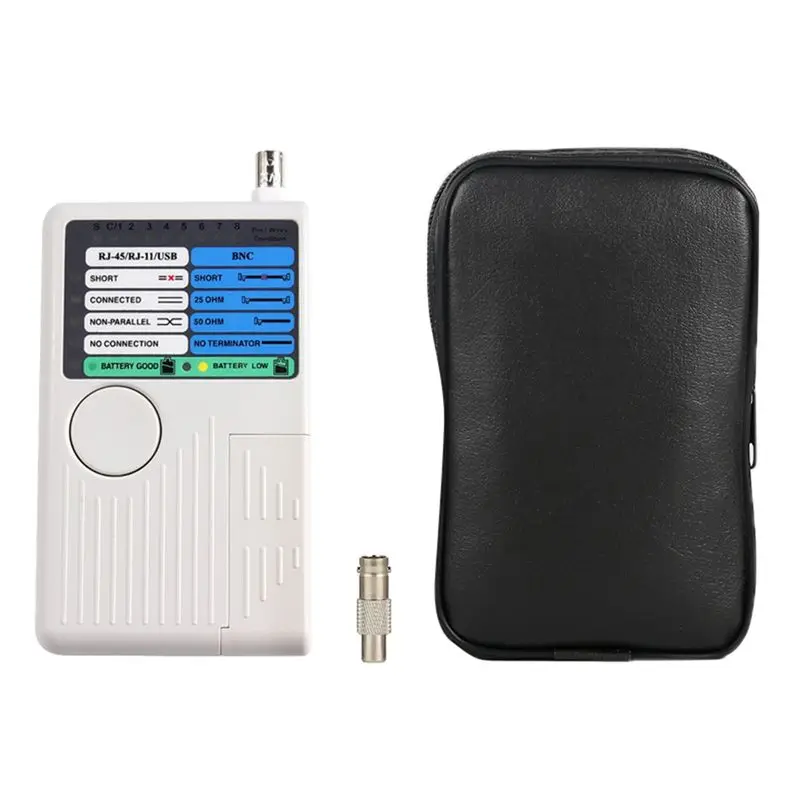 newyear828 Professional Multi Function 4 in 1 Network Cable Tester RJ45/RJ11/USB/BNC LAN Cable Cat5 Cat6 Wire Tester