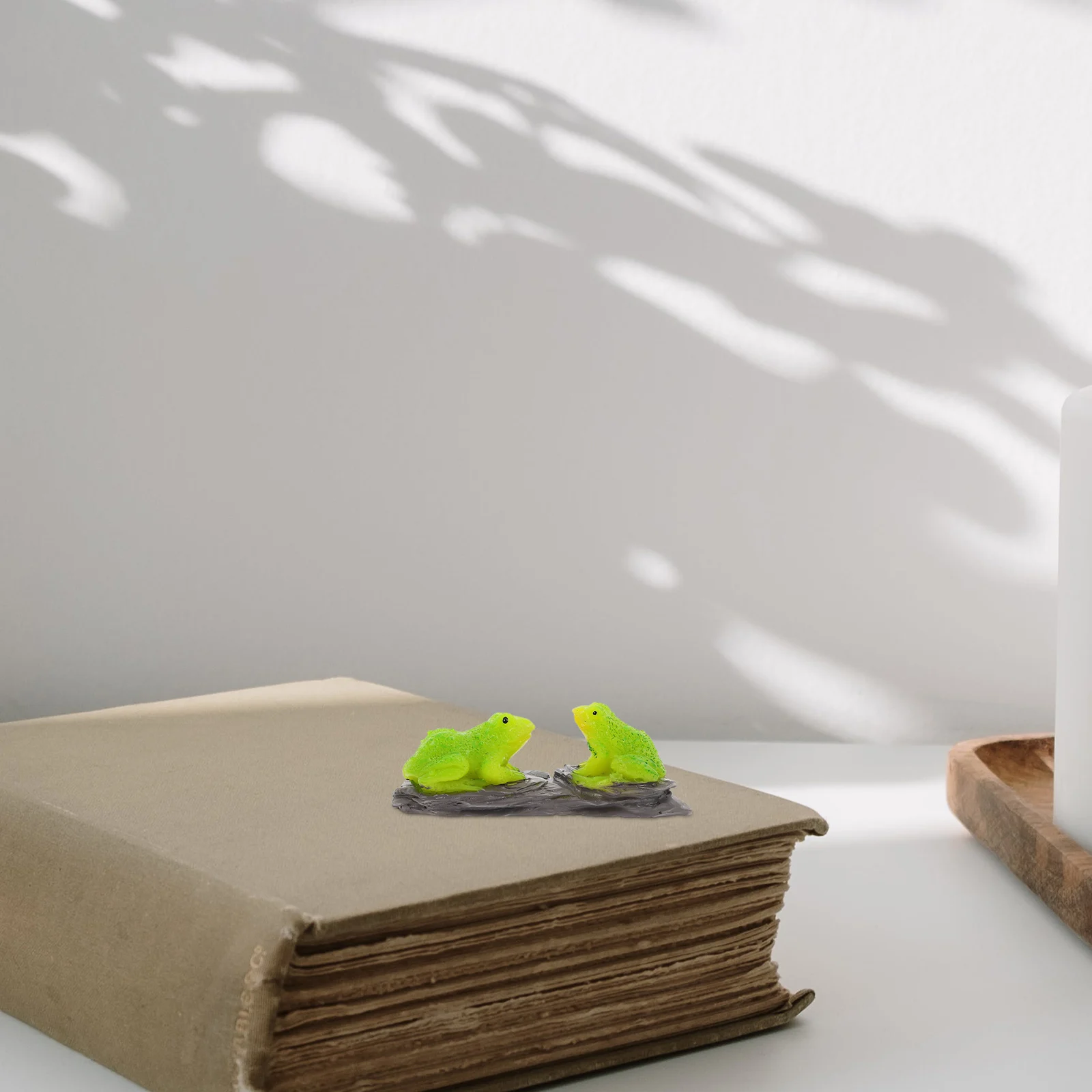 

2 Pcs Mini Animal Decoration Adorable Frog Ocean Craft Resin Decorative Miniature Bird