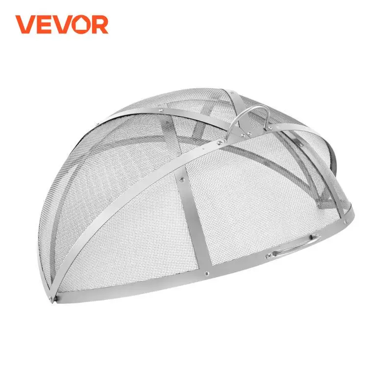 VEVOR Firepit Spark Screen Lid Outdoor Firepit Ring Cover  Fire Pit Metal Cover Easy-Opening Stainless Steel Fire Ring Covers