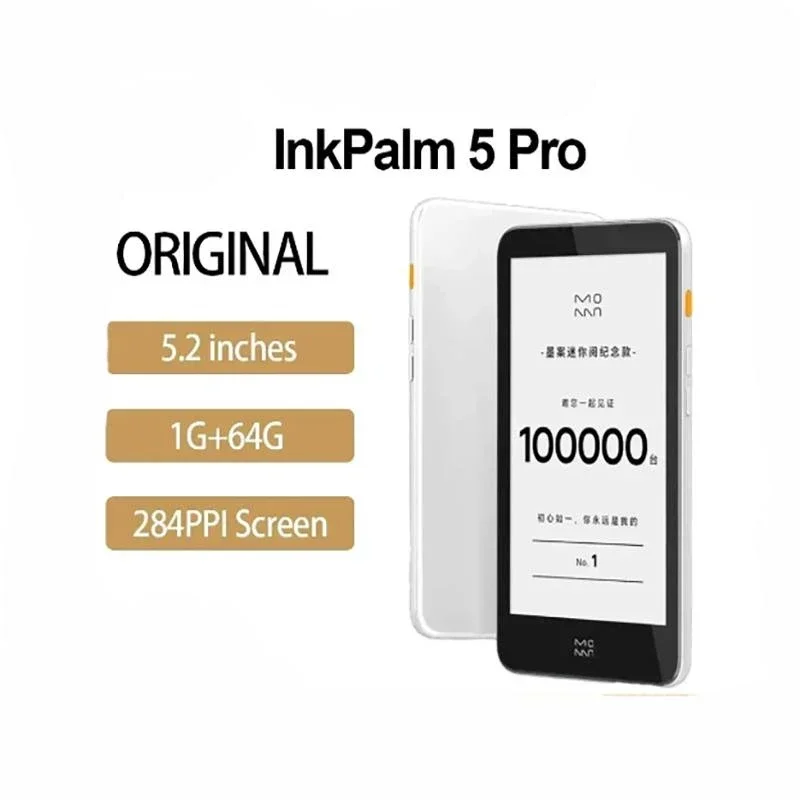 

Moaan InkPalm 5 Pro 5.2Inch E-ink Ebook reader Ebook Reader 64GB Android 8.1 284PPI Screen Tablet Smart Electronic Book 64G