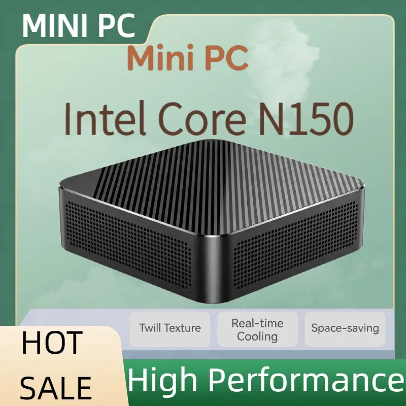 Hochleistungs-Intel-Core-N150 Tragbarer Mini-PC 16GB RAM 1TB 2TB WiFi 6 Geräuscharme Kühlung Büro- und Heim-Desktop-Computer