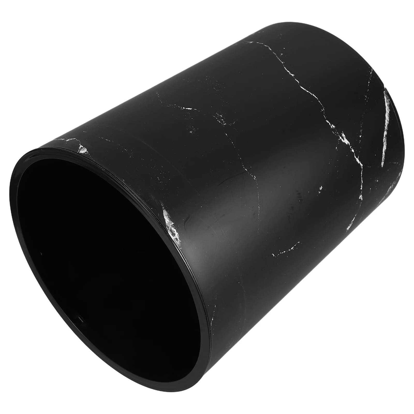 

1pcs Trash Bin Garbage Can Home Office Bathroom Container Press Ring Black Large Capacity Retro Wood Grain Kitchen Living Room