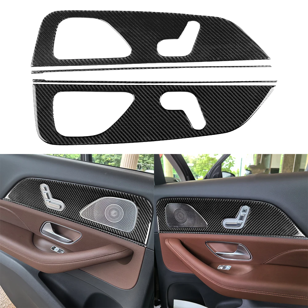 For Mercedes-Benz W167 GLE 300 350 400 450 2019-2024 Real Carbon Fiber Car Accessories Gear Shift Chassis Lift Set Trim Sticker view 6