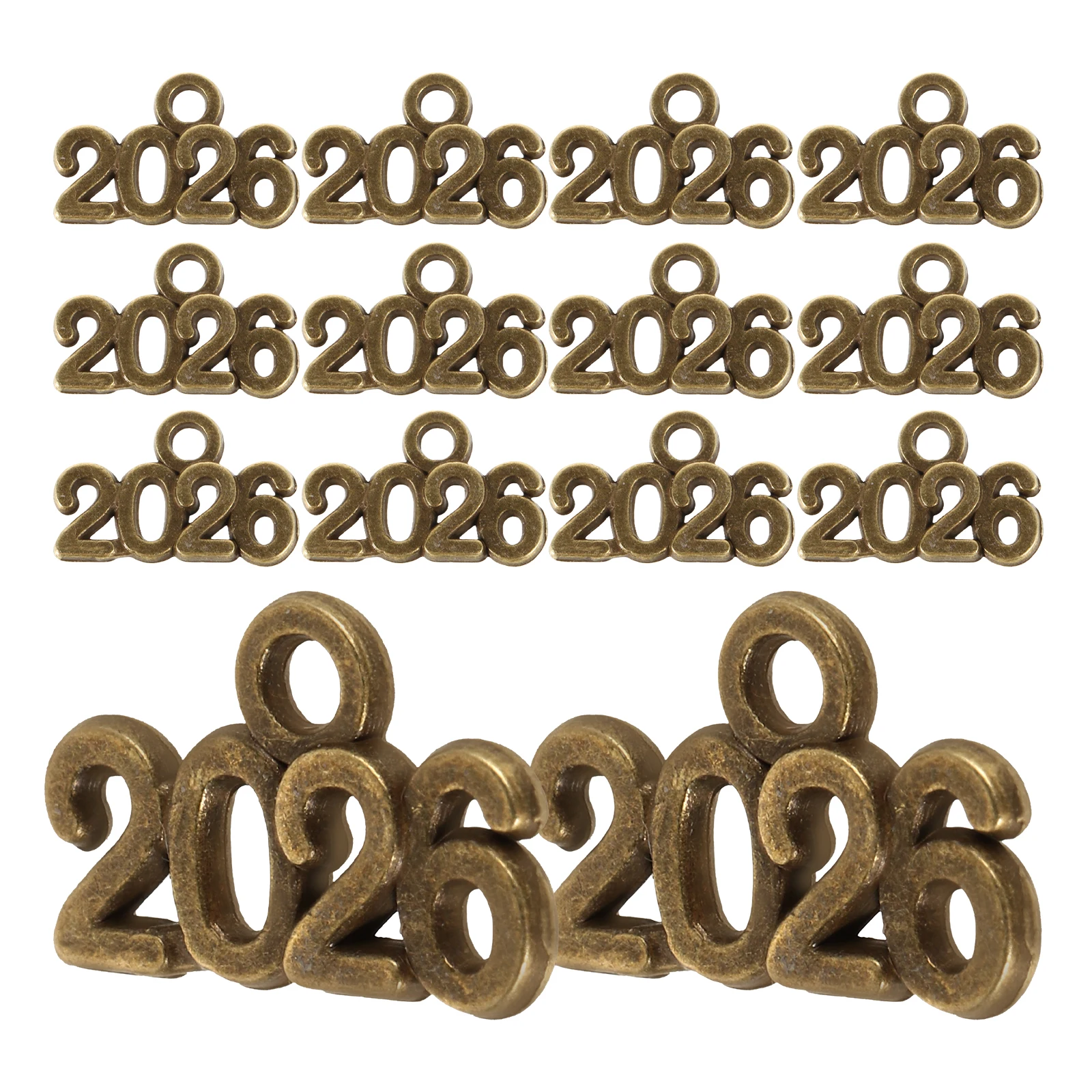 

100 pcs Year Alloy Charms for Making Bracelet Wristband Keychain Metal Pendants Number Metal Charms For Jewelry Making Jewelry