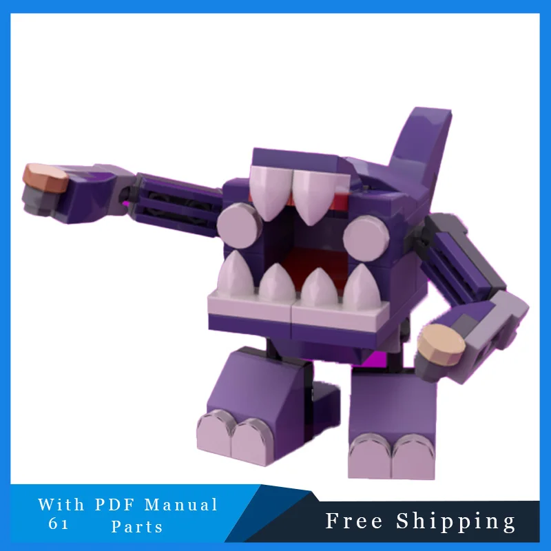 

61 шт. фиолетовый набор кирпичей Foodie Monster Brickheadz, креативный рождественский подарок, сделай сам, образование, сборка, строительные блоки, игрушки для мальчиков