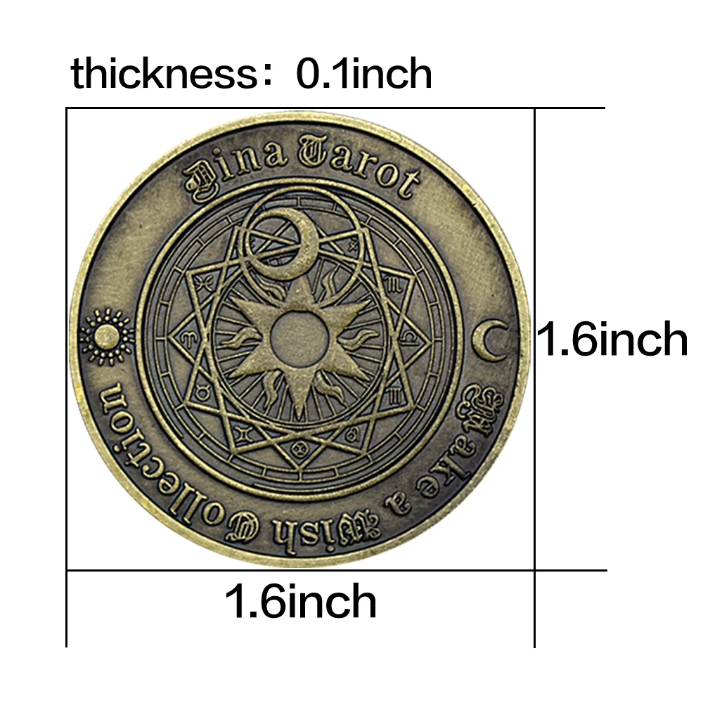 Tarot Constellation Coin Make A Wish Collection Commemorative Medal in Capsule Astrology Badge Art Craft Collection Gift