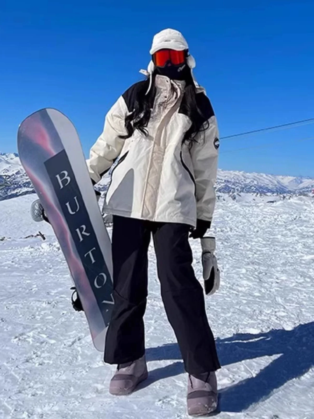 

Men's Bla Winter Thiened Cold-resistant Snowboard Pants Straight Leg Casual Trousers Faionable Youthful Sle Cotton Blend